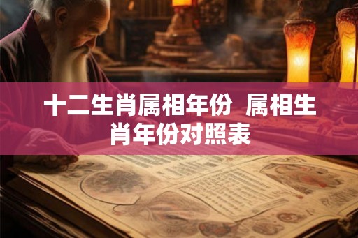 十二生肖属相年份  属相生肖年份对照表