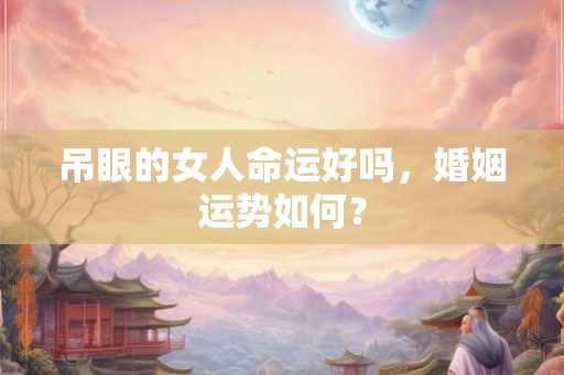 吊眼的女人命运好吗，婚姻运势如何？