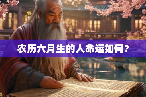 农历六月生的人命运如何？