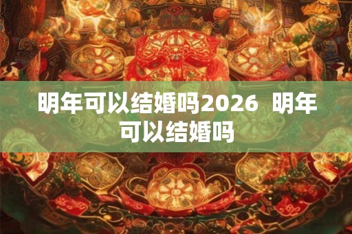 明年可以结婚吗2026  明年可以结婚吗