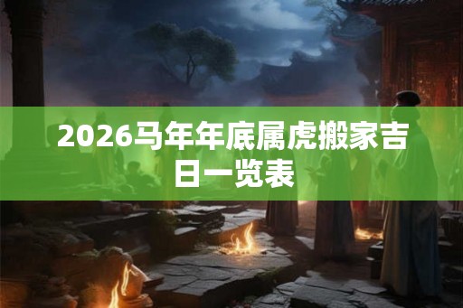 2026马年年底属虎搬家吉日一览表
