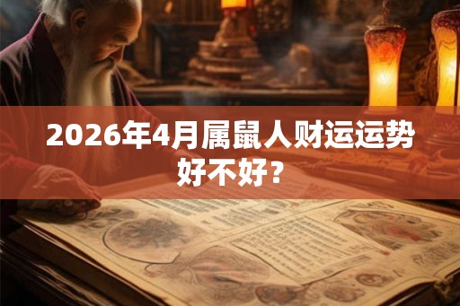 2026年4月属鼠人财运运势好不好？