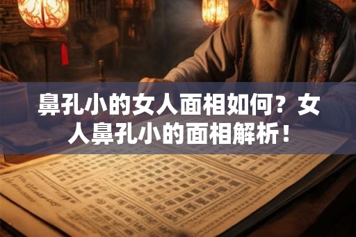 鼻孔小的女人面相如何？女人鼻孔小的面相解析！