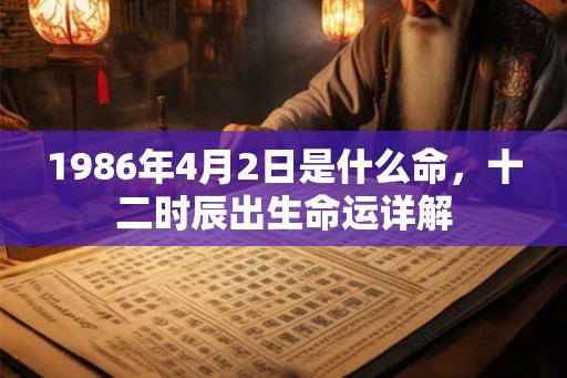 1986年4月2日是什么命，十二时辰出生命运详解