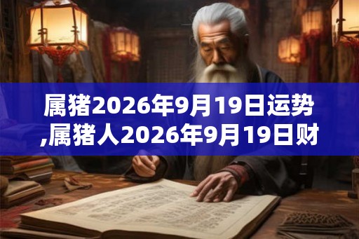 属猪2026年9月19日运势,属猪人2026年9月19日财运,生肖猪2026年9月19日运势