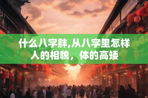 什么八字胖,从八字里怎样人的相貌，体的高矮