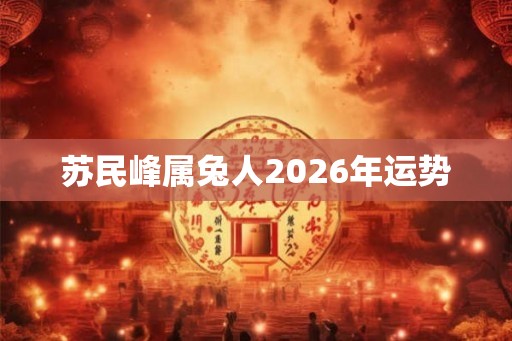 苏民峰属兔人2026年运势