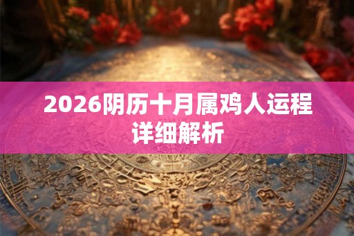 2026阴历十月属鸡人运程详细解析