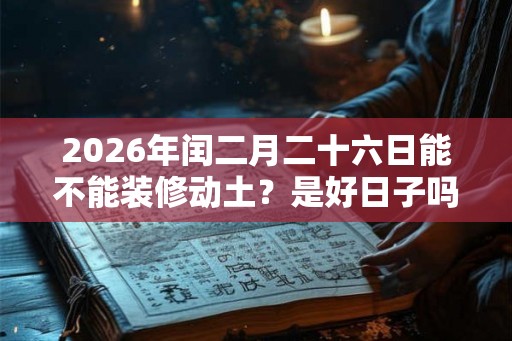 2026年闰二月二十六日能不能装修动土？是好日子吗