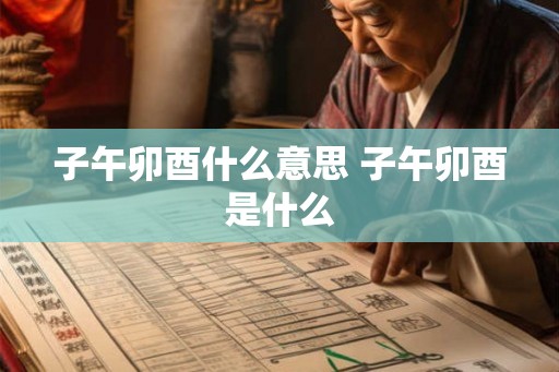 子午卯酉什么意思 子午卯酉是什么