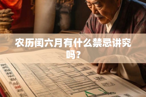 农历闰六月有什么禁忌讲究吗？