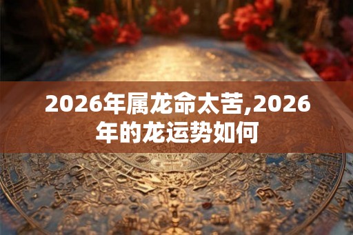 2026年属龙命太苦,2026年的龙运势如何 2026年属龙命太苦,2026年的龙运势如何