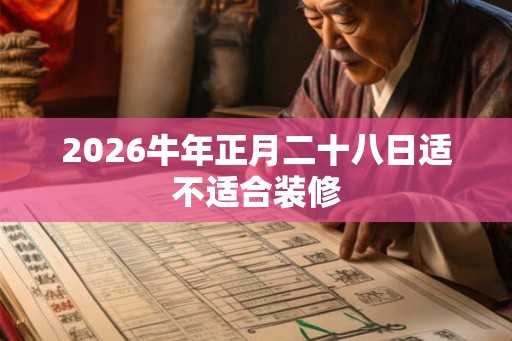 2026牛年正月二十八日适不适合装修