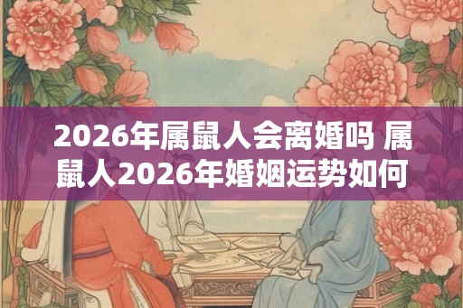2026年属鼠人会离婚吗 属鼠人2026年婚姻运势如何