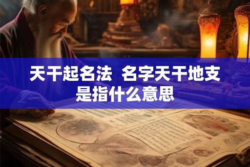 天干起名法  名字天干地支是指什么意思