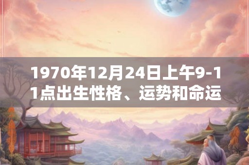 1970年12月24日上午9-11点出生性格、运势和命运