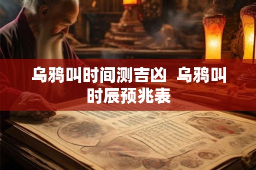 乌鸦叫时间测吉凶  乌鸦叫时辰预兆表