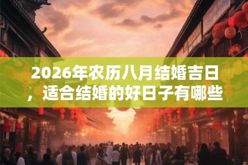 2026年农历八月结婚吉日，适合结婚的好日子有哪些？