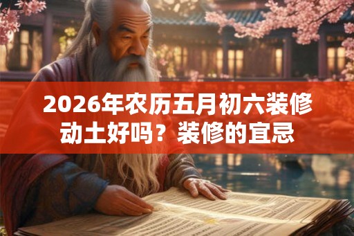2026年农历五月初六装修动土好吗？装修的宜忌