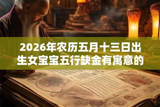 2026年农历五月十三日出生女宝宝五行缺金有寓意的好名字