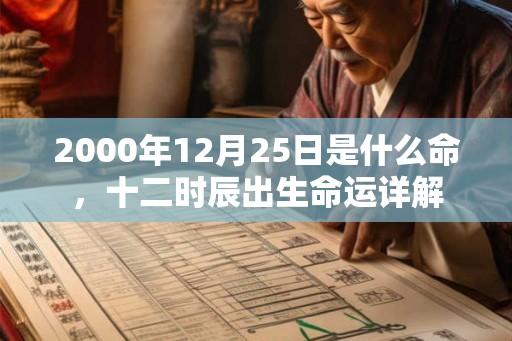 2000年12月25日是什么命，十二时辰出生命运详解