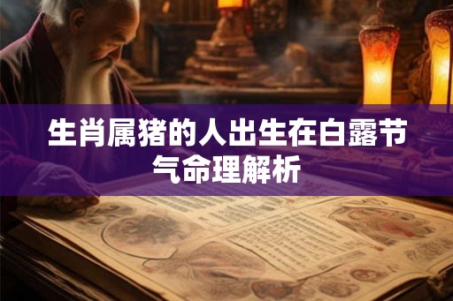 生肖属猪的人出生在白露节气命理解析