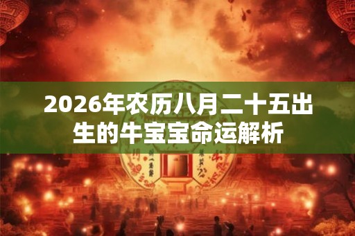 2026年农历八月二十五出生的牛宝宝命运解析