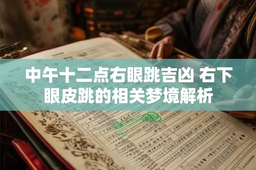 中午十二点右眼跳吉凶 右下眼皮跳的相关梦境解析