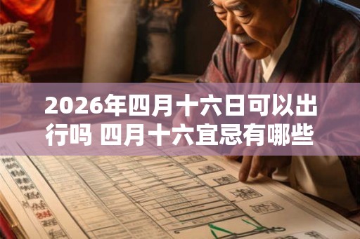 2026年四月十六日可以出行吗 四月十六宜忌有哪些 2026年四月十六日可以出行吗 四月十六宜忌有哪些
