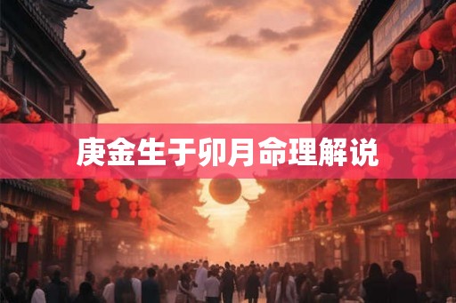庚金生于卯月命理解说