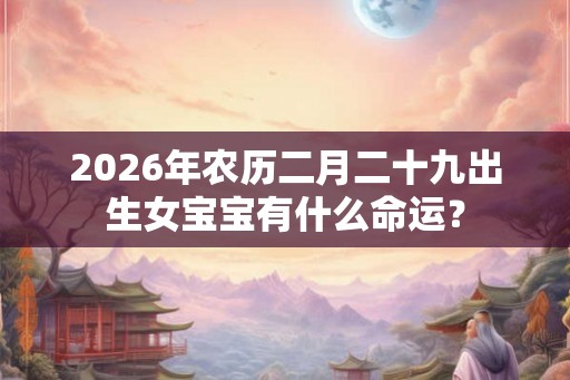 2026年农历二月二十九出生女宝宝有什么命运？