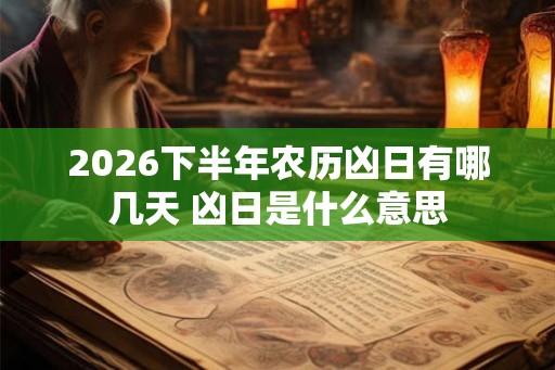 2026下半年农历凶日有哪几天 凶日是什么意思 2026下半年农历凶日有哪几天 凶日是什么意思