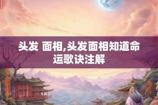 头发 面相,头发面相知道命运歌诀注解