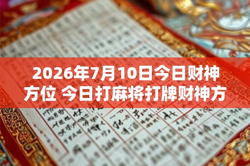 2026年7月10日今日财神方位 今日打麻将打牌财神方位！