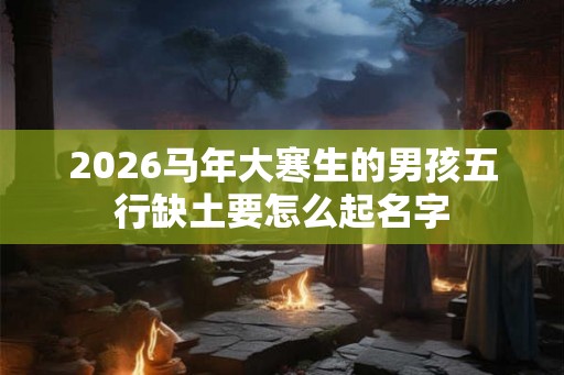 2026马年大寒生的男孩五行缺土要怎么起名字