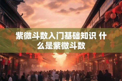 紫微斗数入门基础知识 什么是紫微斗数