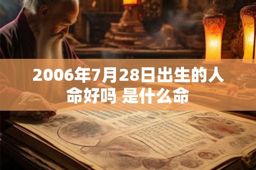 2006年7月28日出生的人命好吗 是什么命