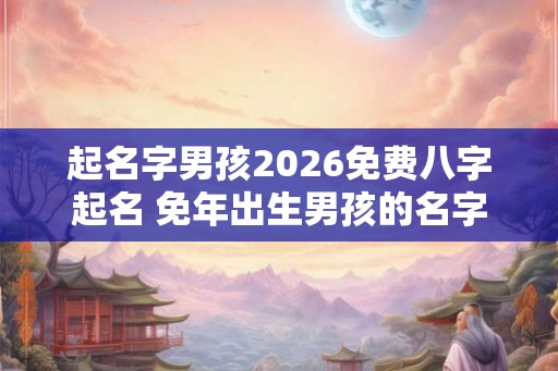 起名字男孩2026免费八字起名 免年出生男孩的名字