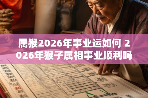 属猴2026年事业运如何 2026年猴子属相事业顺利吗