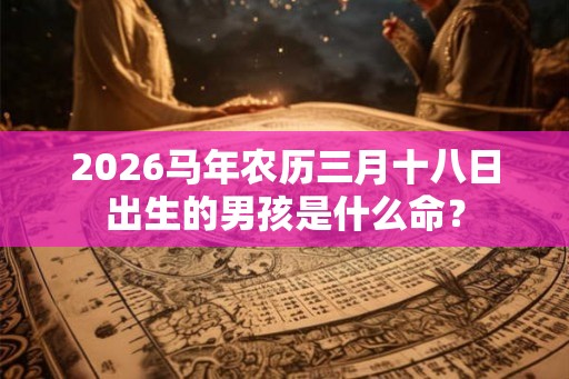 2026马年农历三月十八日出生的男孩是什么命？