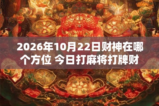 2026年10月22日财神在哪个方位 今日打麻将打牌财运方位 2026年10月22日财神在哪个方位 今日打麻将打牌财运方位