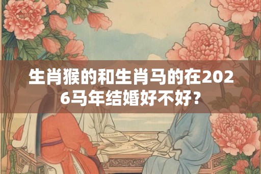 生肖猴的和生肖马的在2026马年结婚好不好？