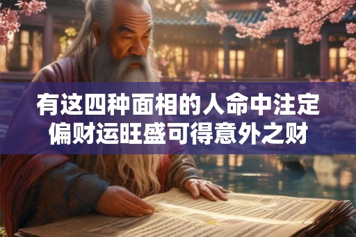 有这四种面相的人命中注定偏财运旺盛可得意外之财