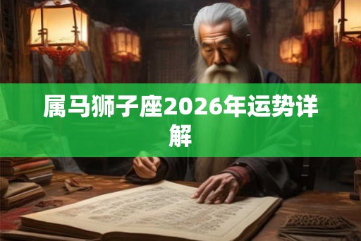 属马狮子座2026年运势详解