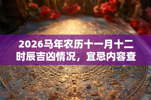 2026马年农历十一月十二时辰吉凶情况，宜忌内容查询