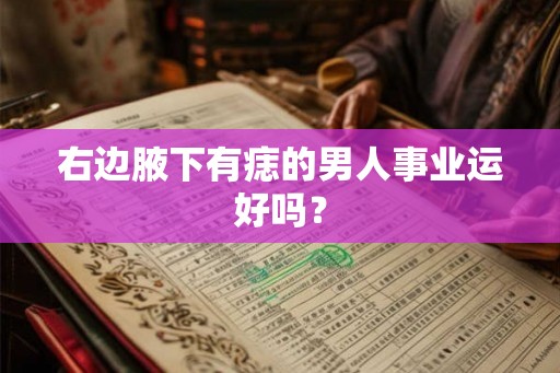 右边腋下有痣的男人事业运好吗？