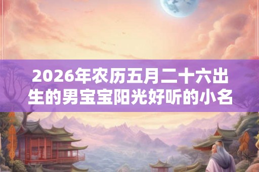 2026年农历五月二十六出生的男宝宝阳光好听的小名大全