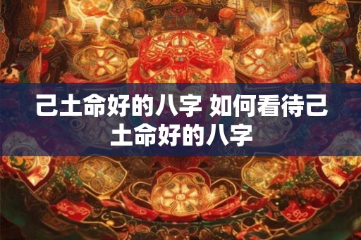 己土命好的八字 如何看待己土命好的八字 己土命好的八字 如何看待己土命好的八字