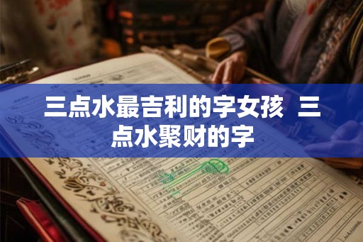 三点水最吉利的字女孩  三点水聚财的字