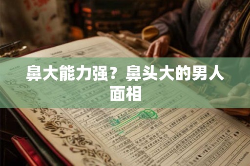 鼻大能力强？鼻头大的男人面相